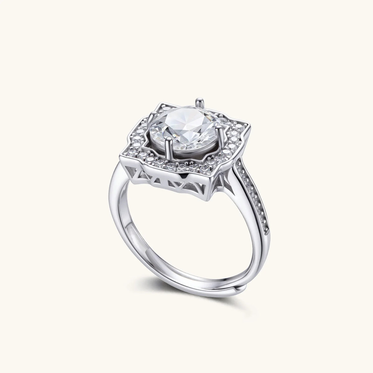 Vintage Crown Moissanite Ring