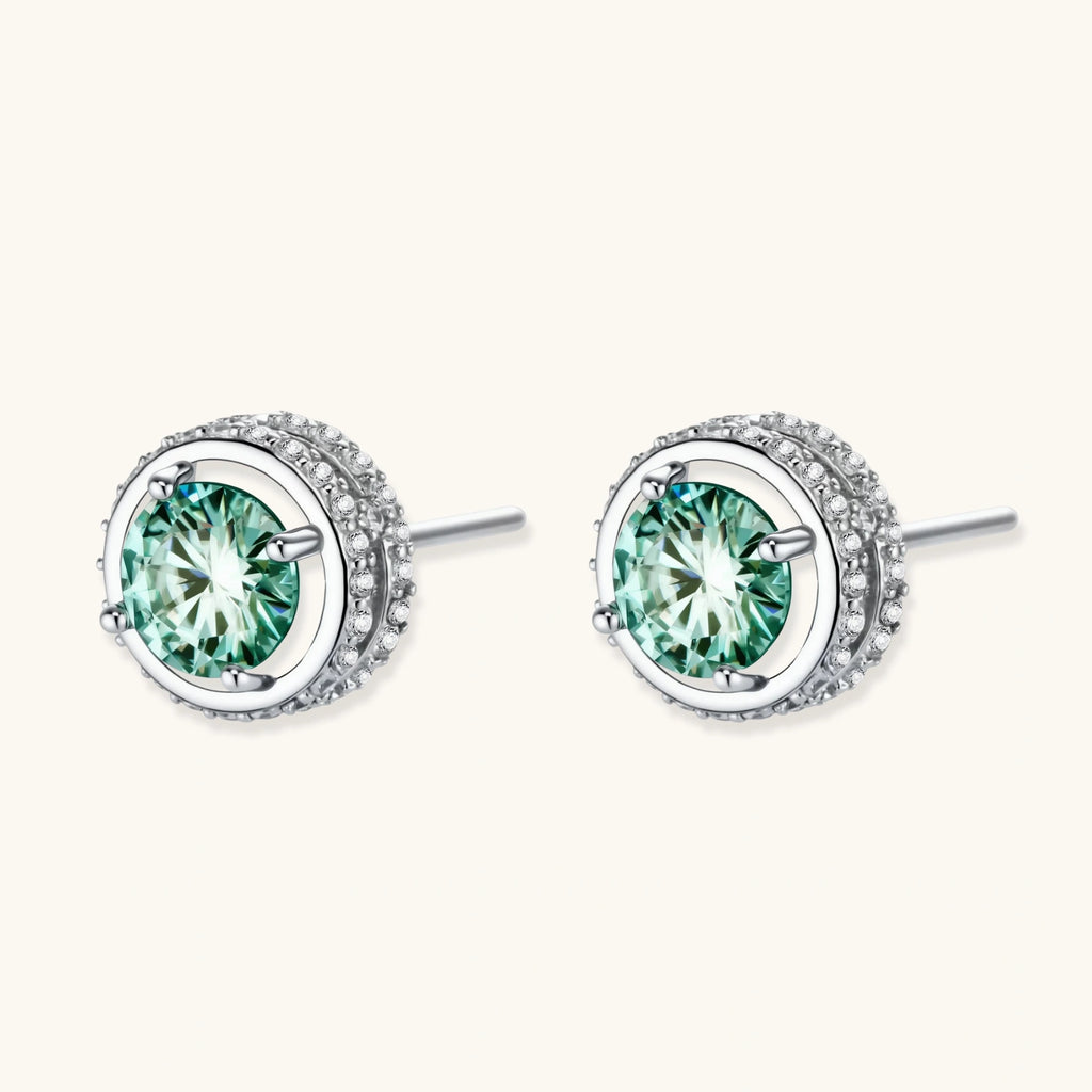 Emerald Radiance Halo Studs