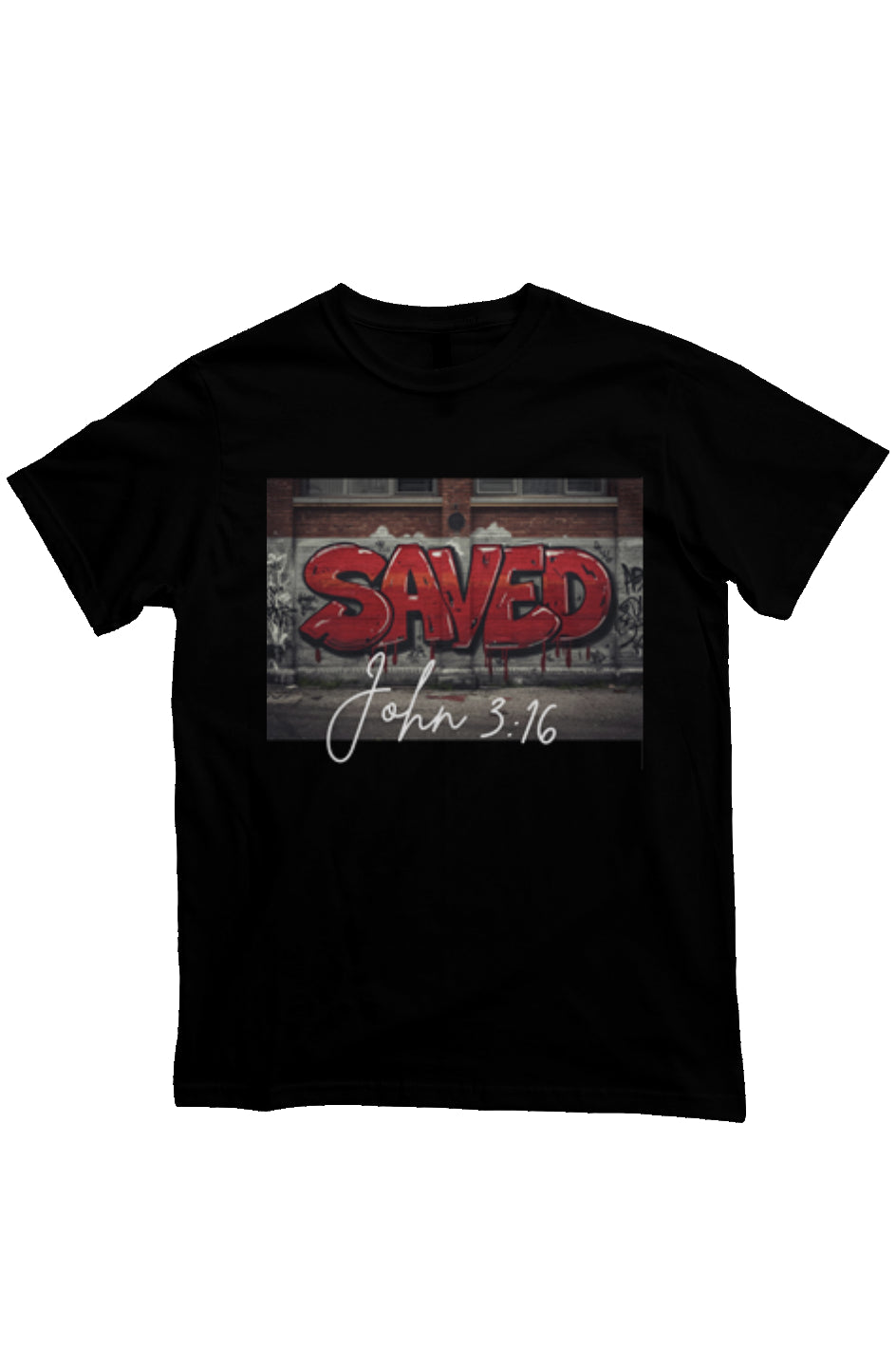 SAVED — JOHN 3:16 GRAFFITI TEE